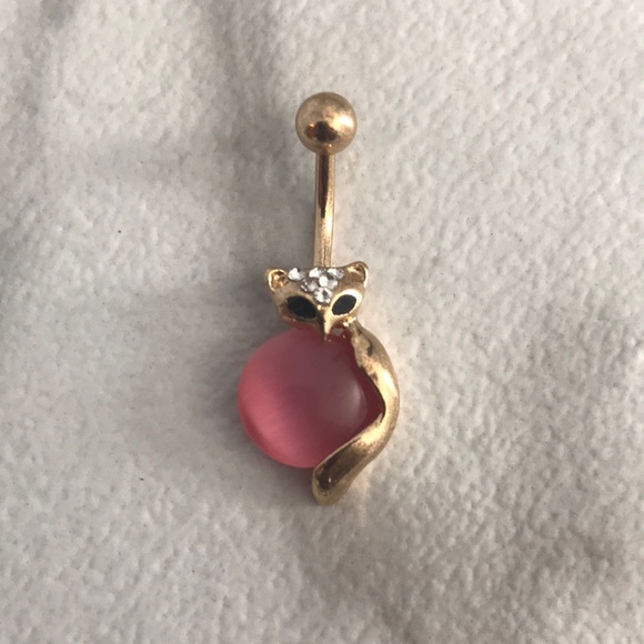 Gold and Pink Fox Naval Ring - Picture 2 of 3